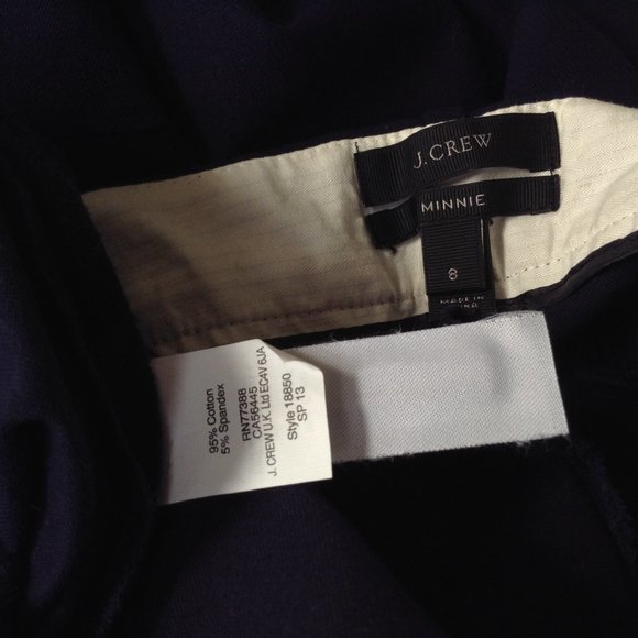 J.Crew Minnie Pant Stretch Cotton Cropped Skinny Twill Dark Navy Blue 6 - Picture 6 of 11